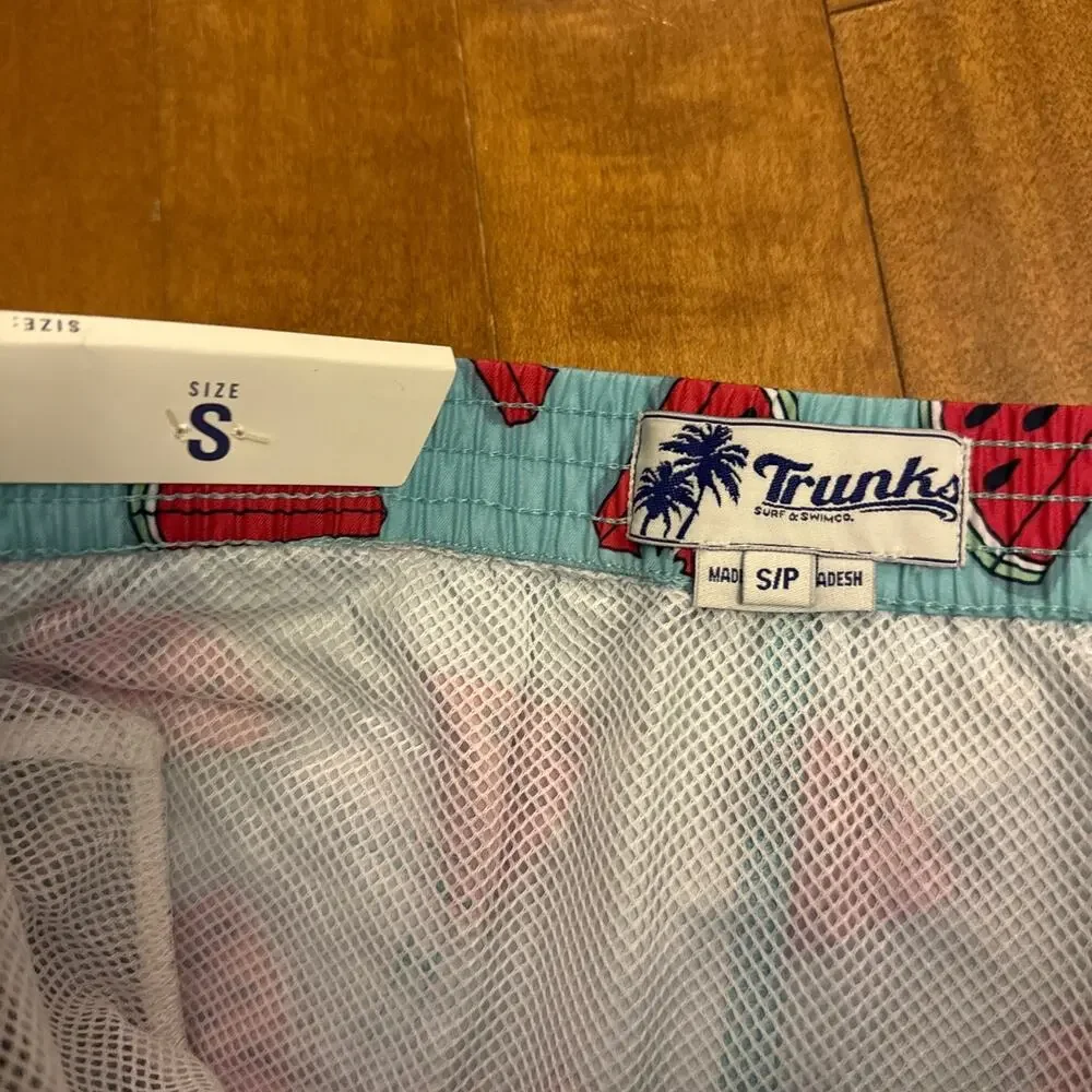 NWT runks Surf & Swim Co. Watermelon Sano Printed Swim Trunks size small